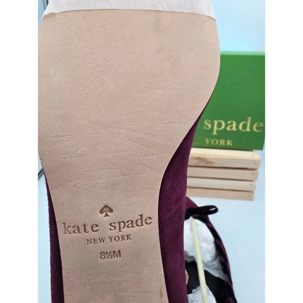 Kate Spade Kalani Flats Womens 8.5M Deep Cherry Suede S21011‎ Gothic Whimsgoth